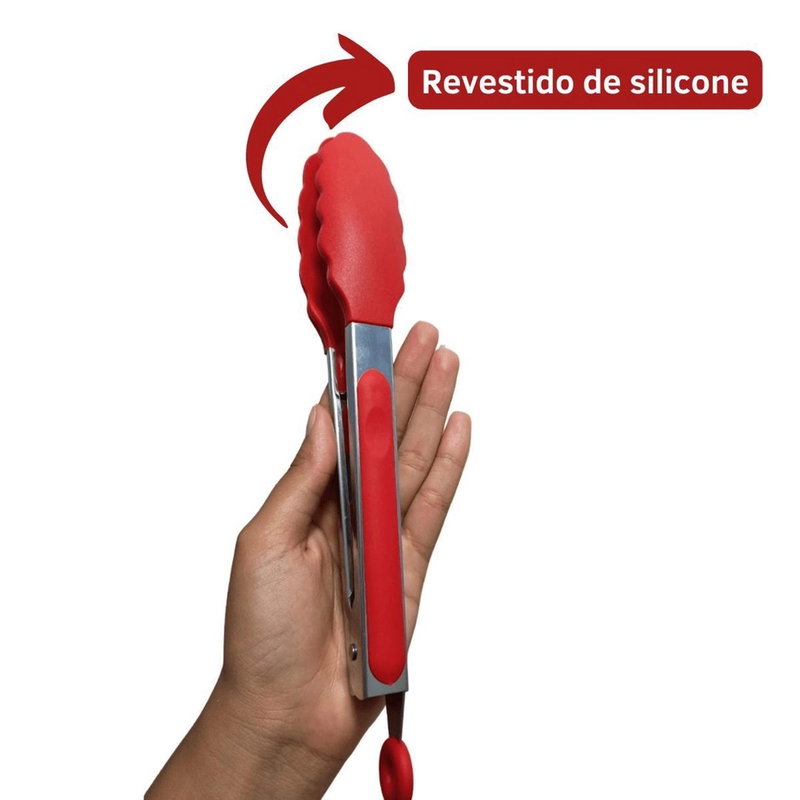 Kit Utensílios Cozinha 12 Peças Silicone Antiaderente (vermelho)