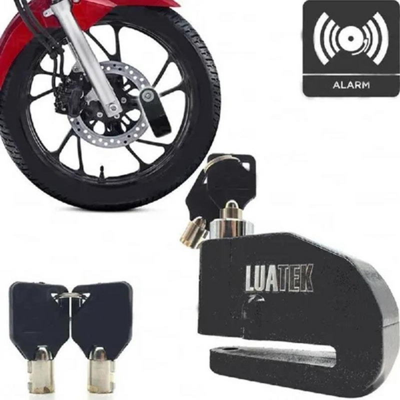 Trava Cadeado De Freio Disco Com Alarme Sonoro Para Moto