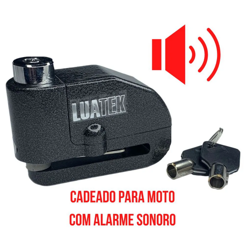 Trava Cadeado De Freio Disco Com Alarme Sonoro Para Moto