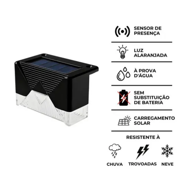 Kit 4 Arandelas Com Sensor Solar