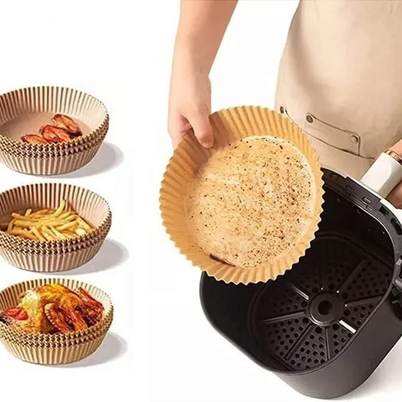 Forro De Papel Antiaderente Para Airfryer 50 Unidades