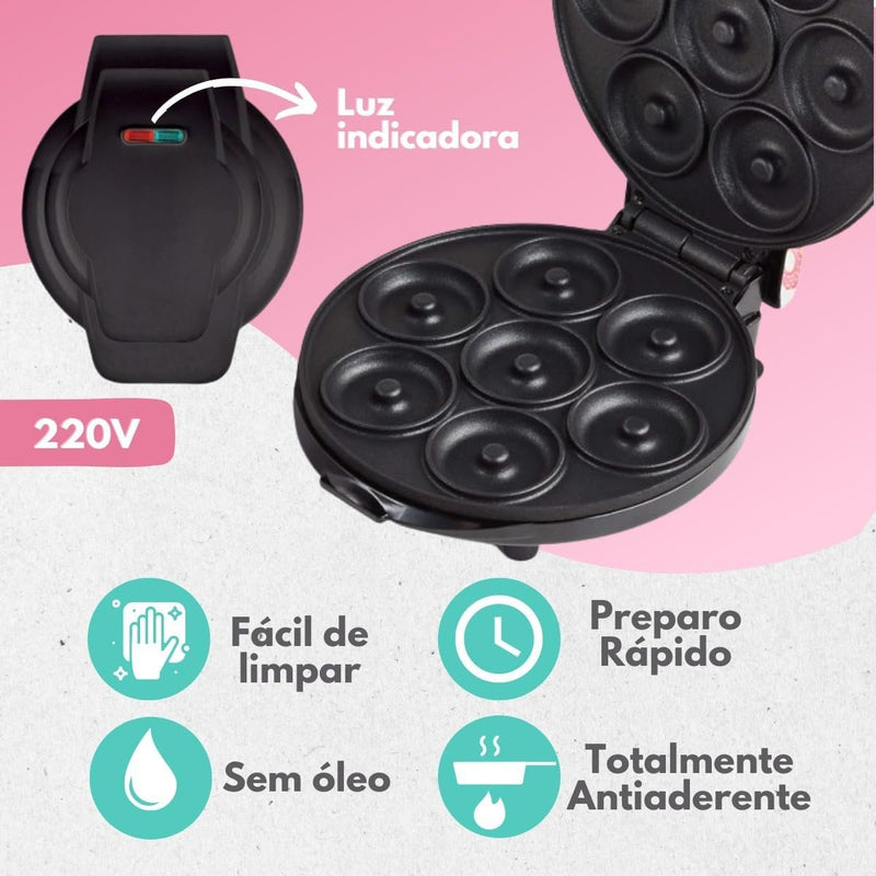 Máquina De Donuts - Faz 7 Rosquinhas - 110v (Verde)