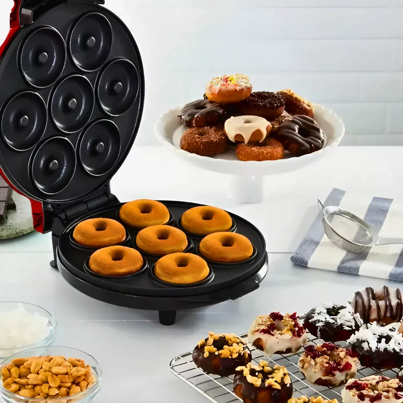 Máquina De Donuts - Faz 7 Rosquinhas - 220v (Vermelho)