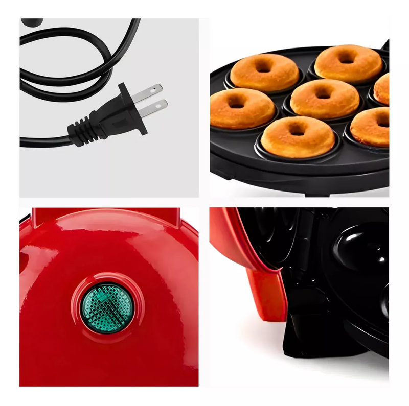 Máquina De Donuts - Faz 7 Rosquinhas - 220v (Vermelho)