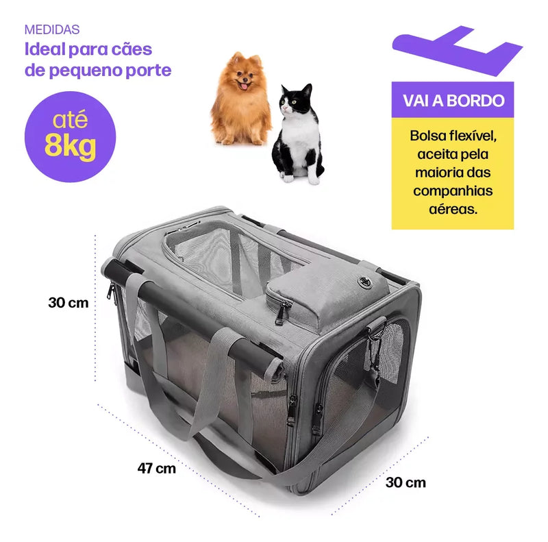 Bolsa De Viagem Para Transporte Pet (Preta)