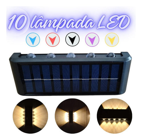 Arandela Solar 10 Leds A Prova Dágua