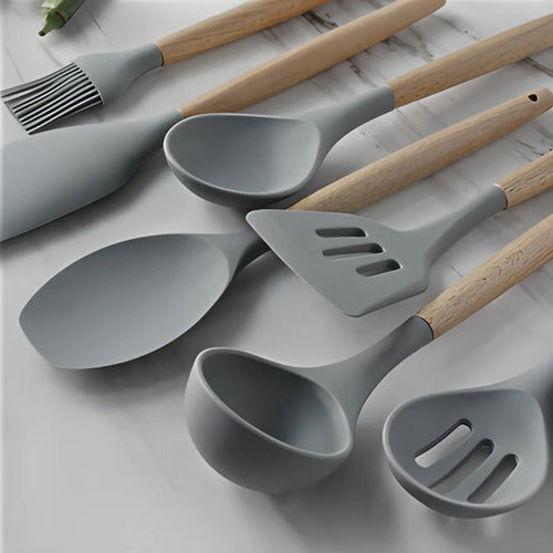 Kit Utensílios De Cozinha Jogo Completo 19 Peças (Preto)