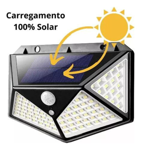 Luminária Parede Solar 90 Leds