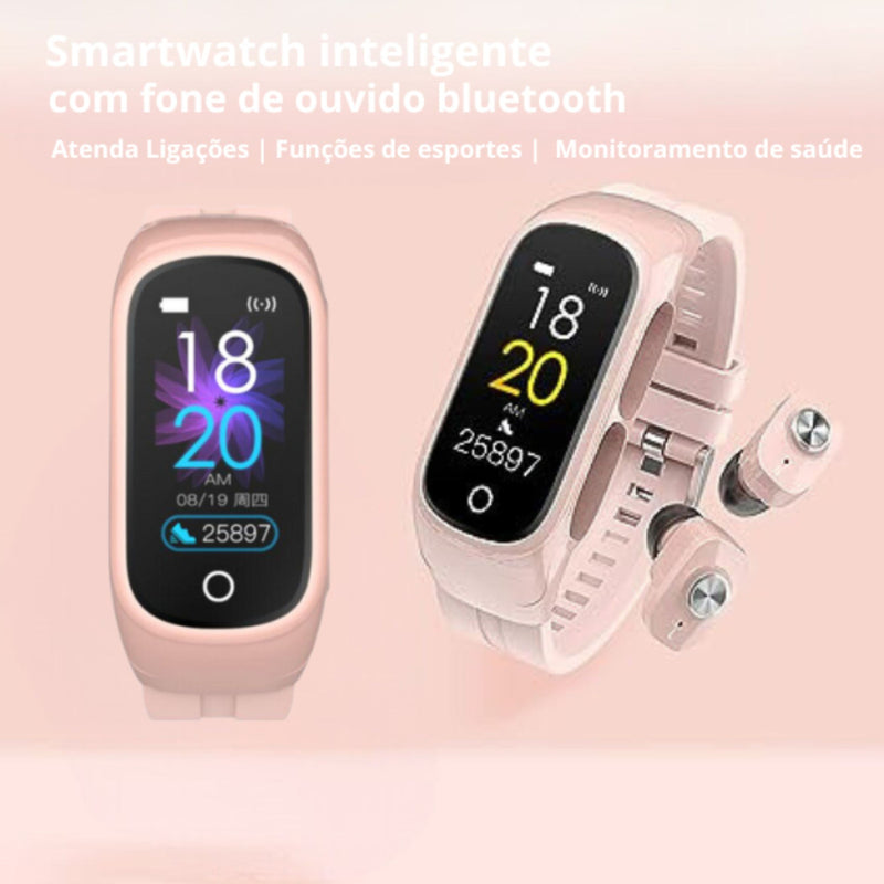 Smartwatch Relógio Inteligente Fone Bluetooth 2 Em 1