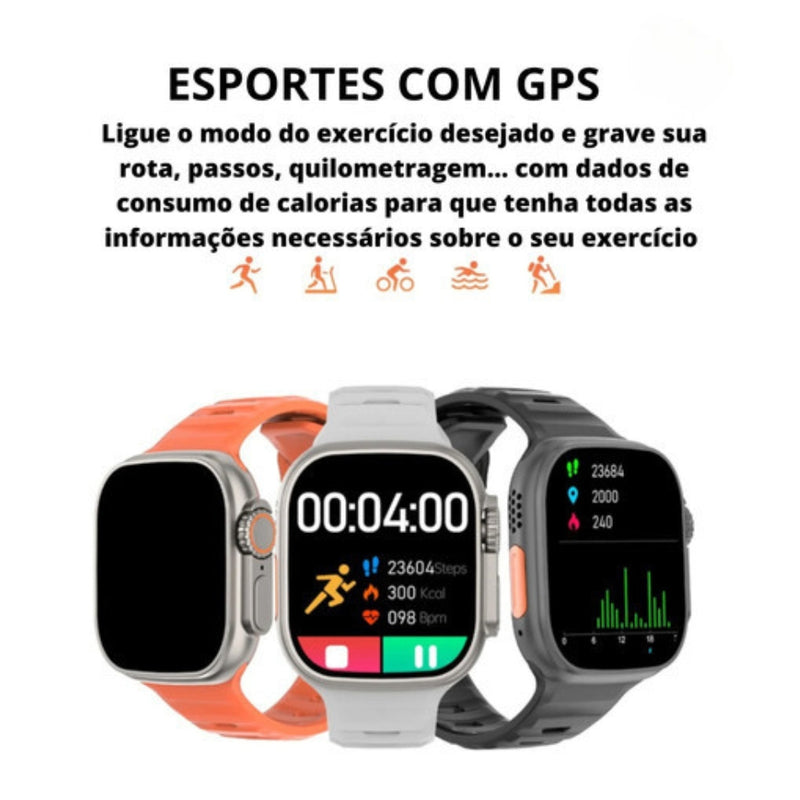 Relogio Smartwatch X8 Ultra + 3 pulseiras